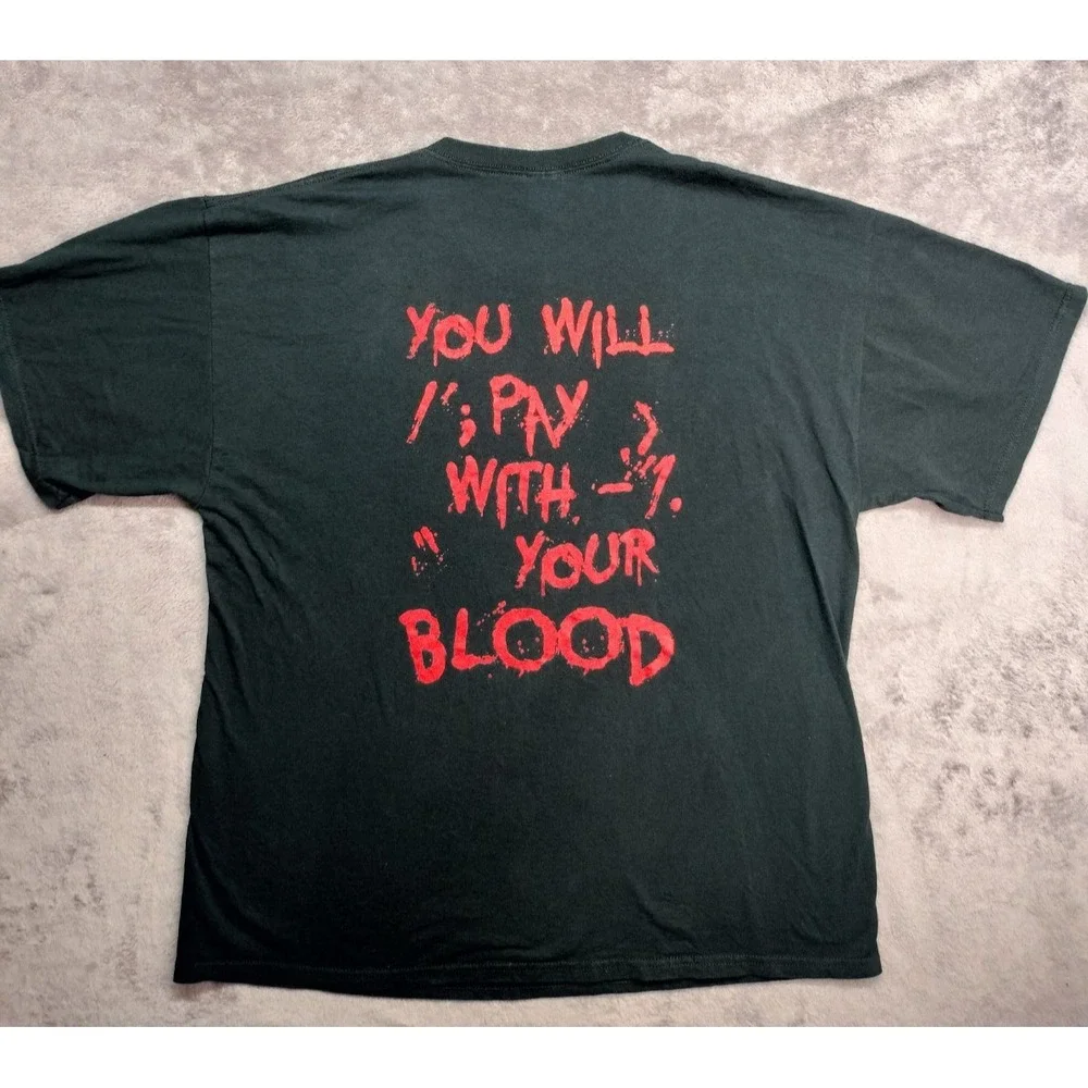 XL t-shirt Shadows Fall band graphic metalcore skull knives lyrics 100% cotton